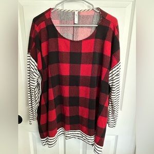 Buffalo check poncho